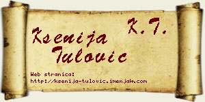 Ksenija Tulović vizit kartica